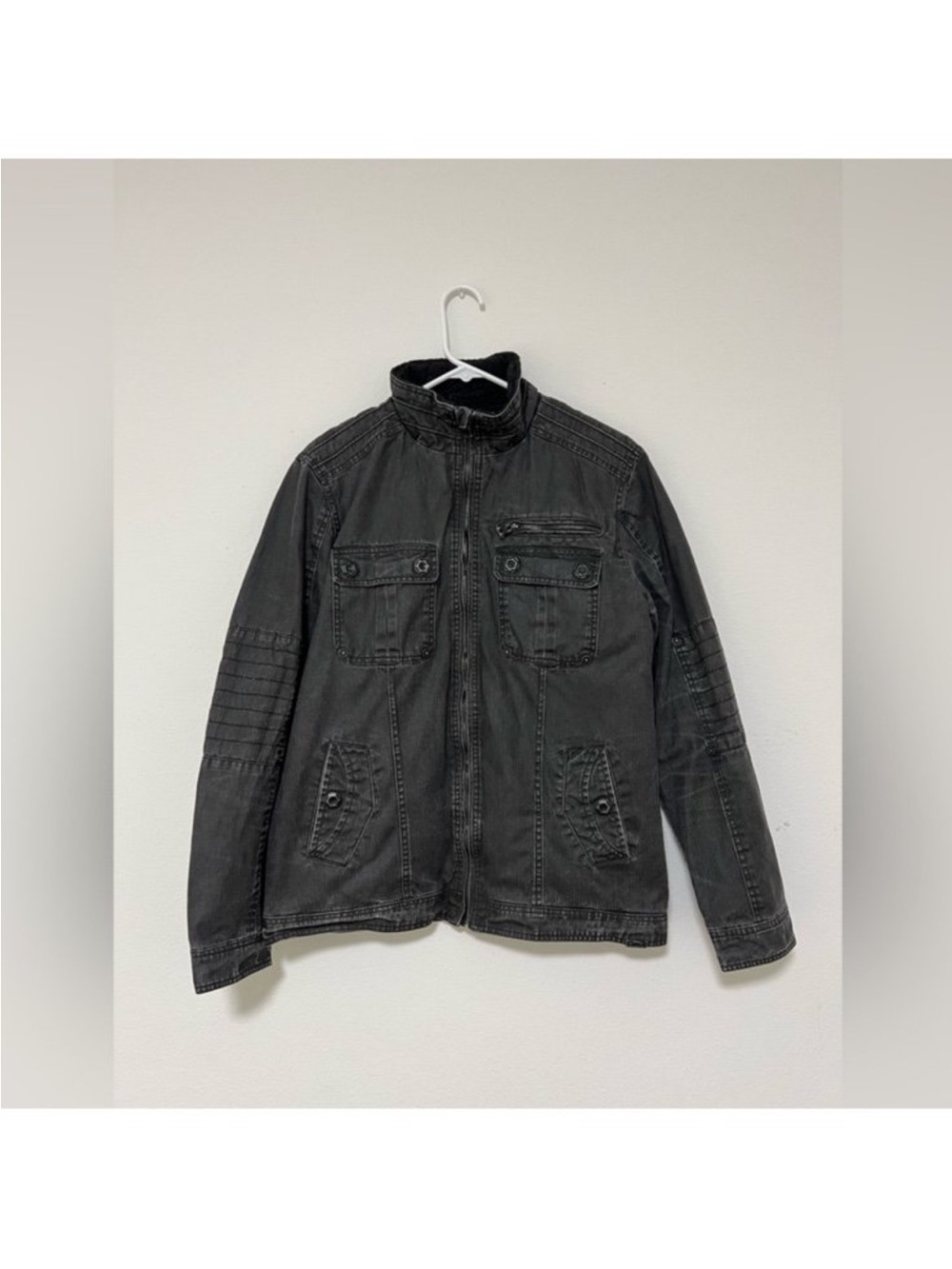 Buckle Men's Black Trench-Style Utility Jacket